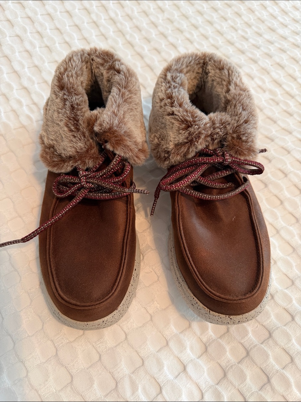 Skechers Brown Faux-Fur Collar women’s ankle Boots